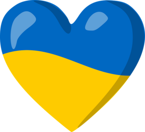Herzform mit Farben der Ukraine