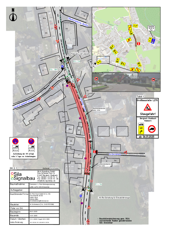 Baustellen-Lageplan Abschnitt 3.1